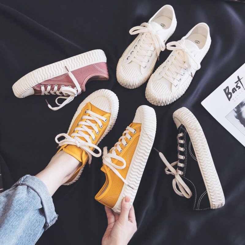 Biscuit shoes women 2020 spring and summer new canvas shoes female students white shoes casual shoes women