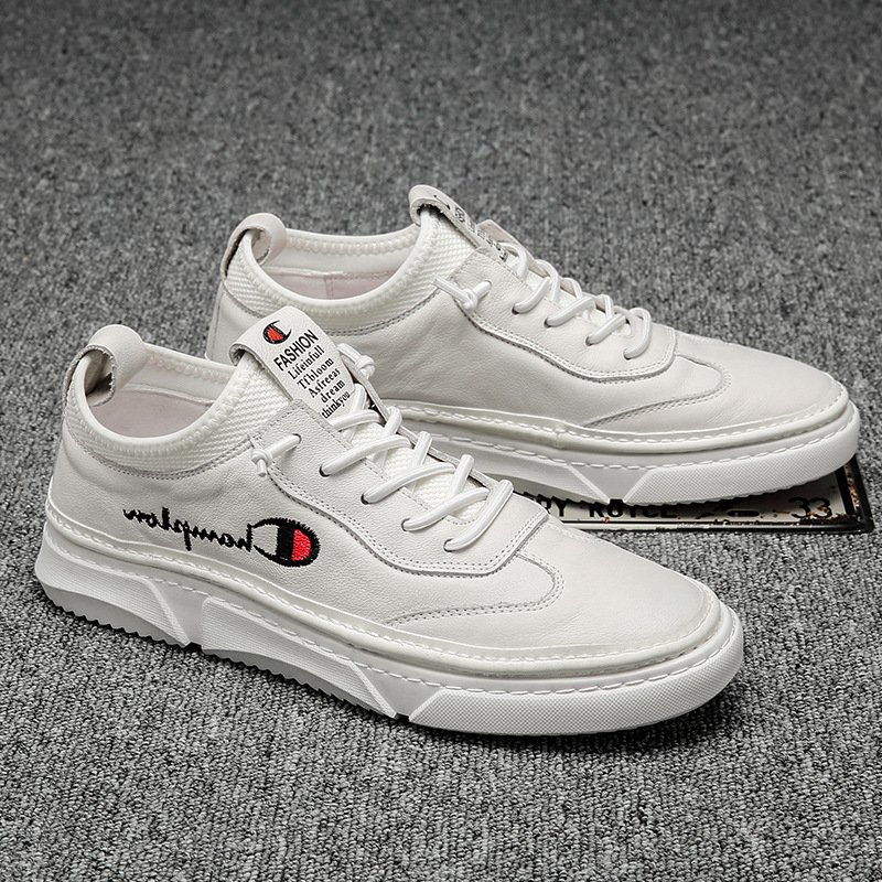 Leather sneakers men's 2020 autumn new men's shoes breathable trendy shoes white shoes men's casual sports shoes